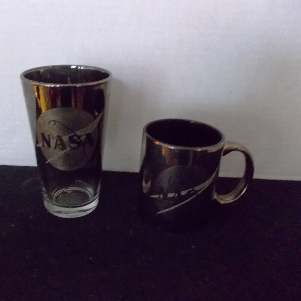 2 - Vintage NASA Kennedy Space Center - Drinking Glass and Mug